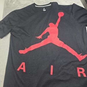 Nike Air Jordan T Shirt Mens XXL Black Red Jumpman Logo Graphic Tee Basketball
